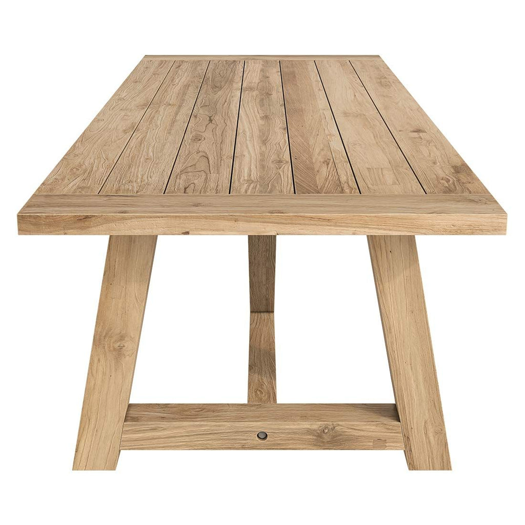 Nærbilde av ben på Hagebord Marbella 240x110cm resirkulert teak - OUTLIV