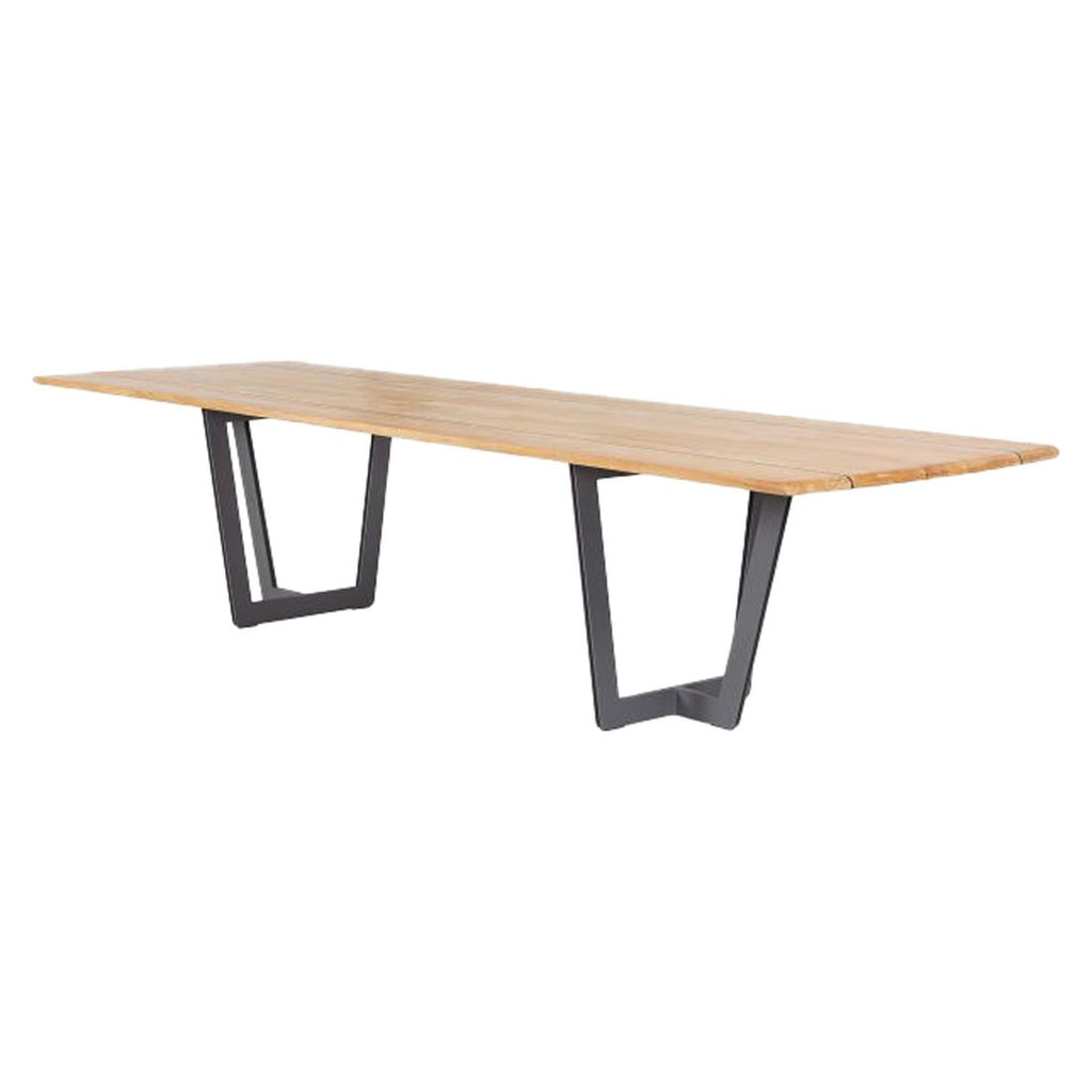 Hagebord Mataro 280x100 cm aluminium/teak forfra