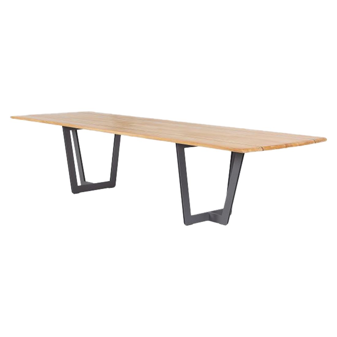 Hagebord Mataro 280x100 cm aluminium/teak forfra