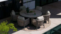Hagebord Melville low dining Ø160 cm aluminium/keramikk forfra