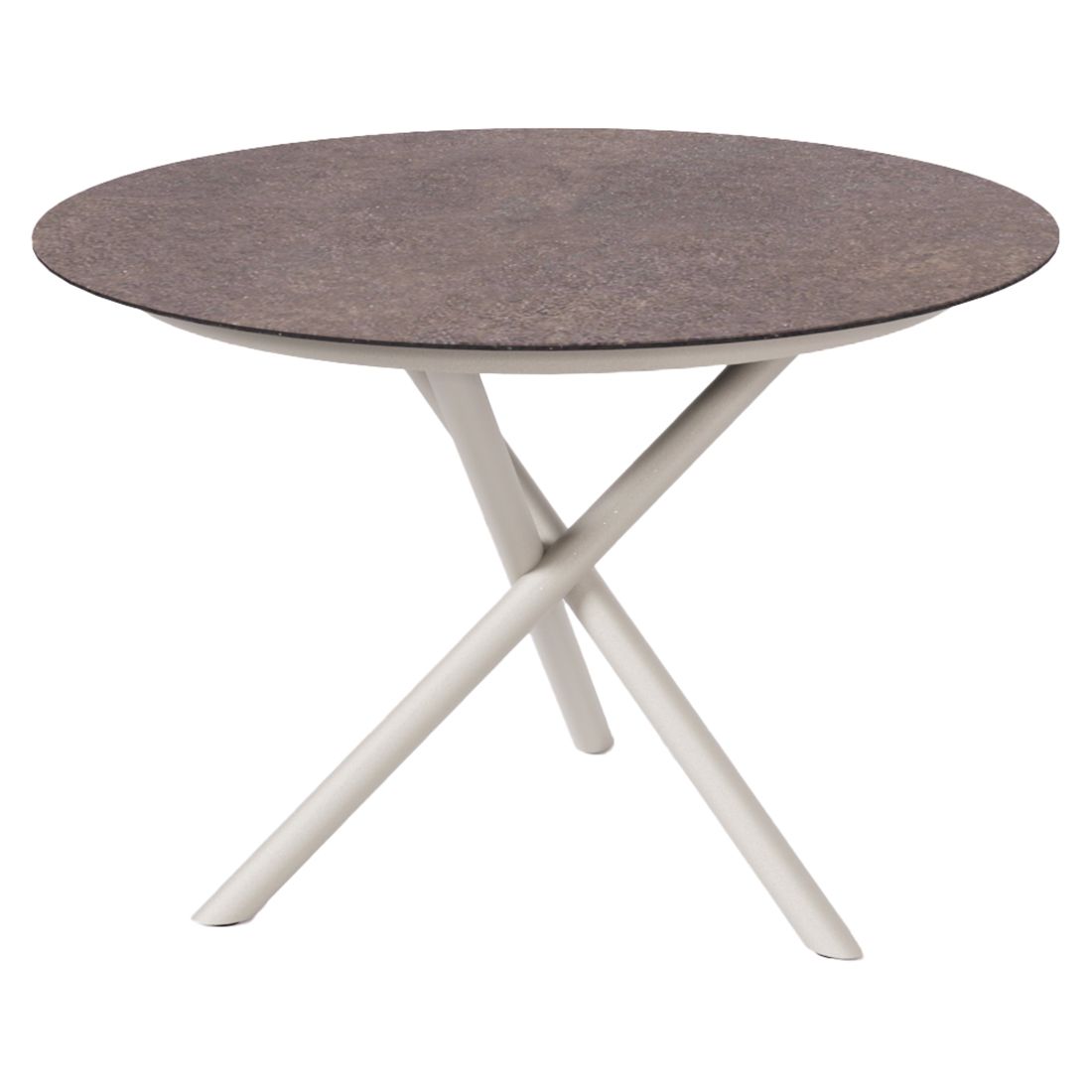 Hagebord Mikado Ø110 cm aluminium HPL Zebra forfra