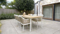 Hagebord Milou aluminium og teak 240x100 cm forfra