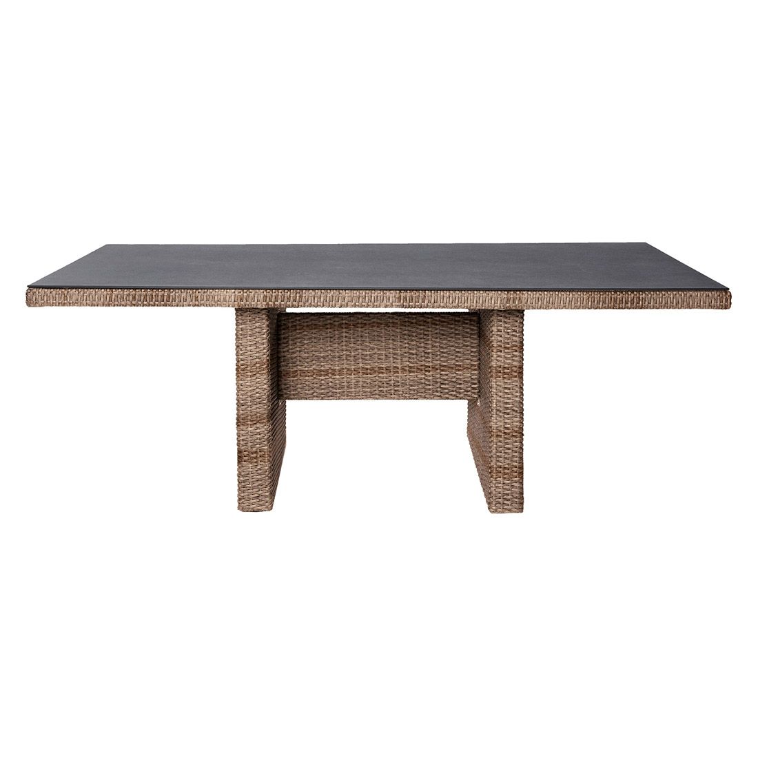 Hagebord Monaco 200x95 cm polyrotting/glass fra LC Garden sett forfra