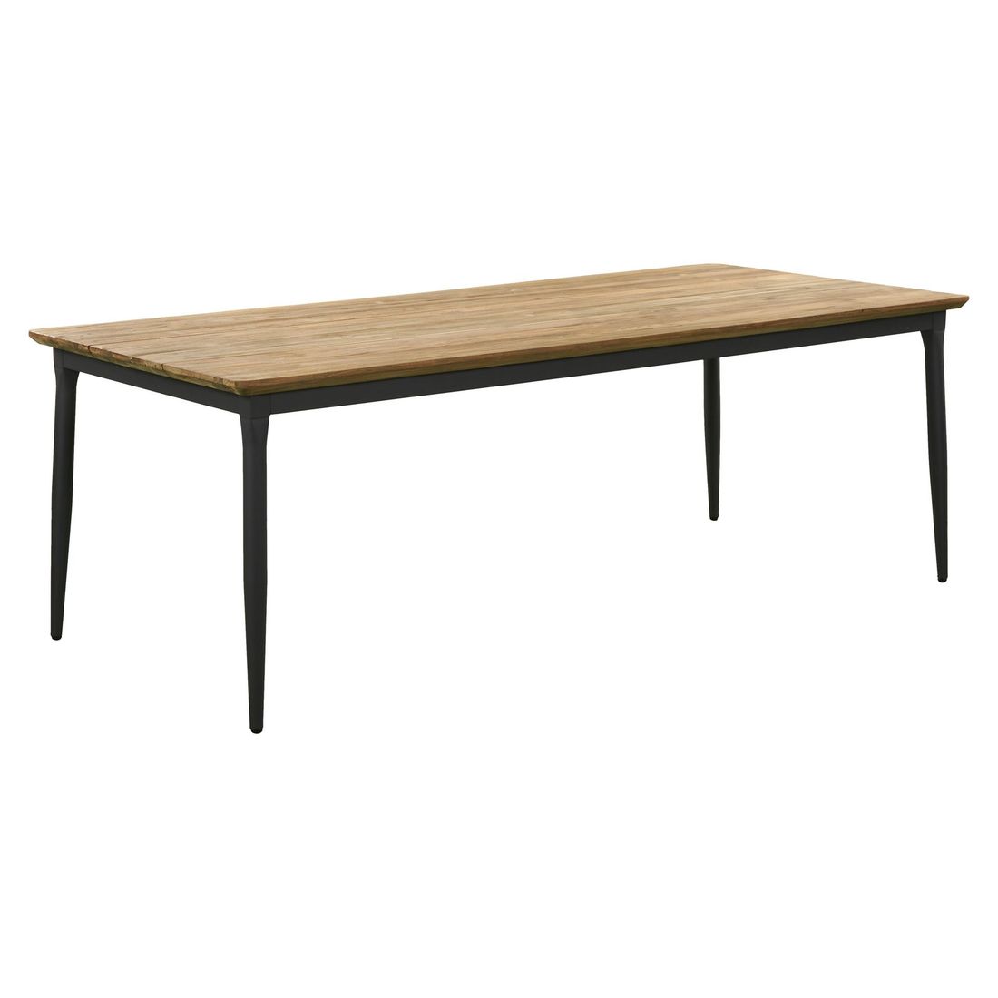 Hagebord Monet aluminium og resirkulert teak sett forfra