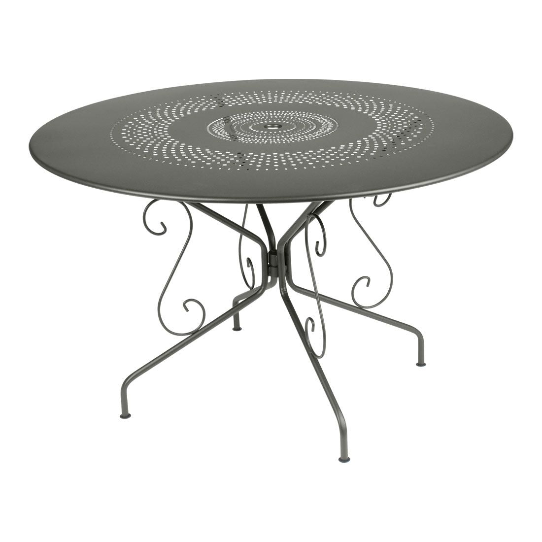 Hagebord Montmartre Ø117 cm stål rosmarin forfra