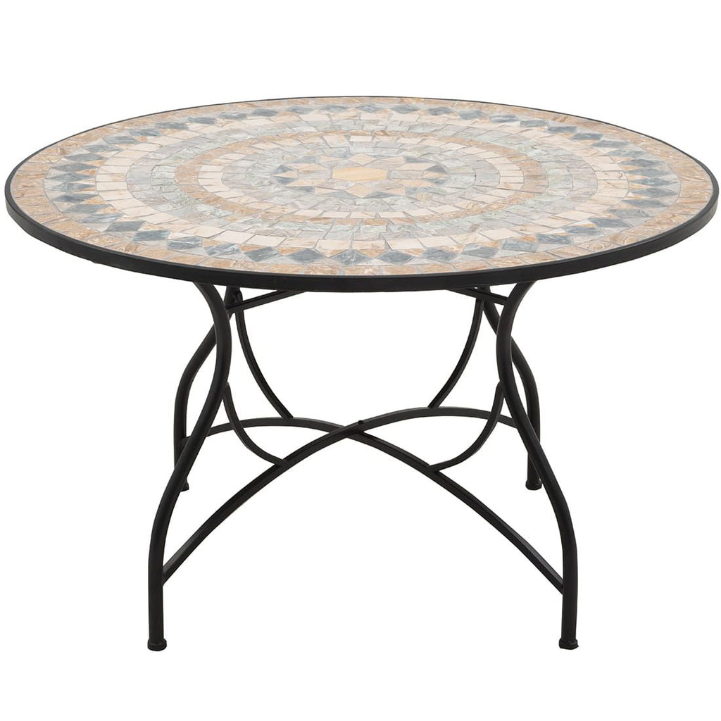 Hagebord Mosaik jern/mosaikk Ø120 cm - OUTLIV forfra