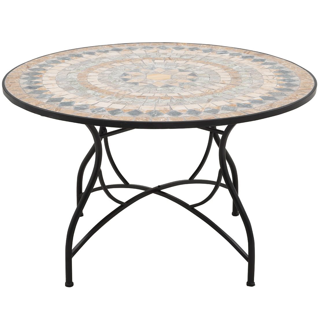 Hagebord Mosaik jern/mosaikk Ø120 cm - OUTLIV forfra