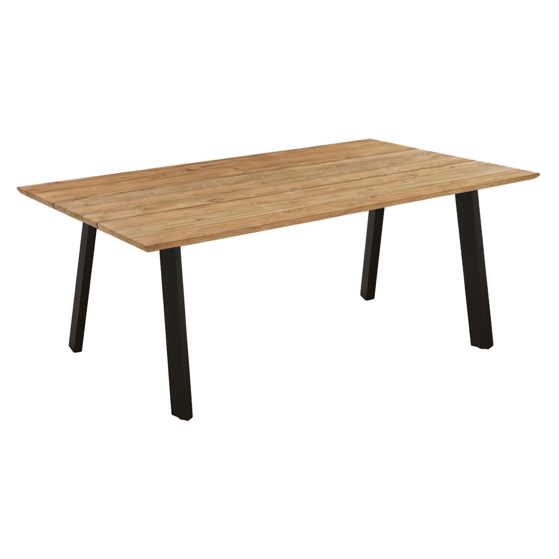 Hagebord Negara 160x90cm rustfritt stål/resirkulert teak forfra