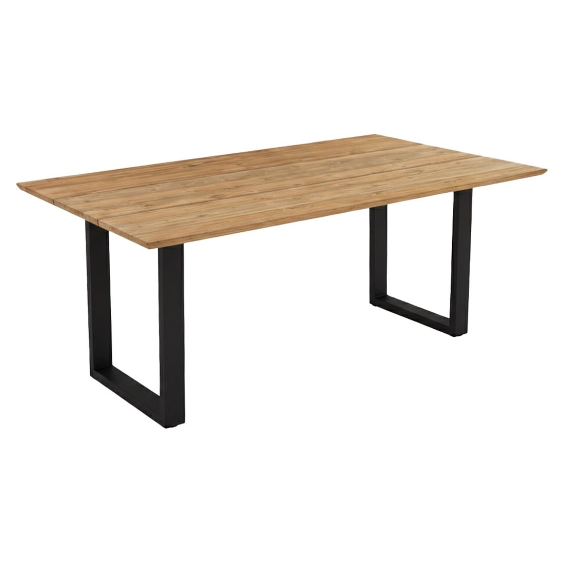 Hagebord Negara rustfritt stål/resirkulert teak 160x90 cm forfra