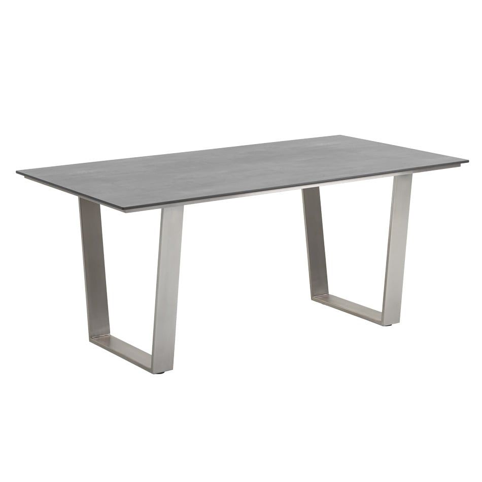 Hagebord Noah 180x95 cm rustfritt stål HPL beton for utebruk