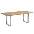 Hagebord Noah 180x95 cm rustfritt stål/resirkulert teak forside