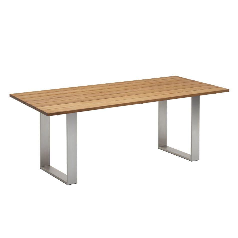 Hagebord Noah 180x95 cm rustfritt stål/teak front