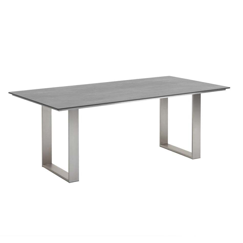 Hagebord Noah 180x95cm rustfritt stål/HPL i moderne design på terrasse