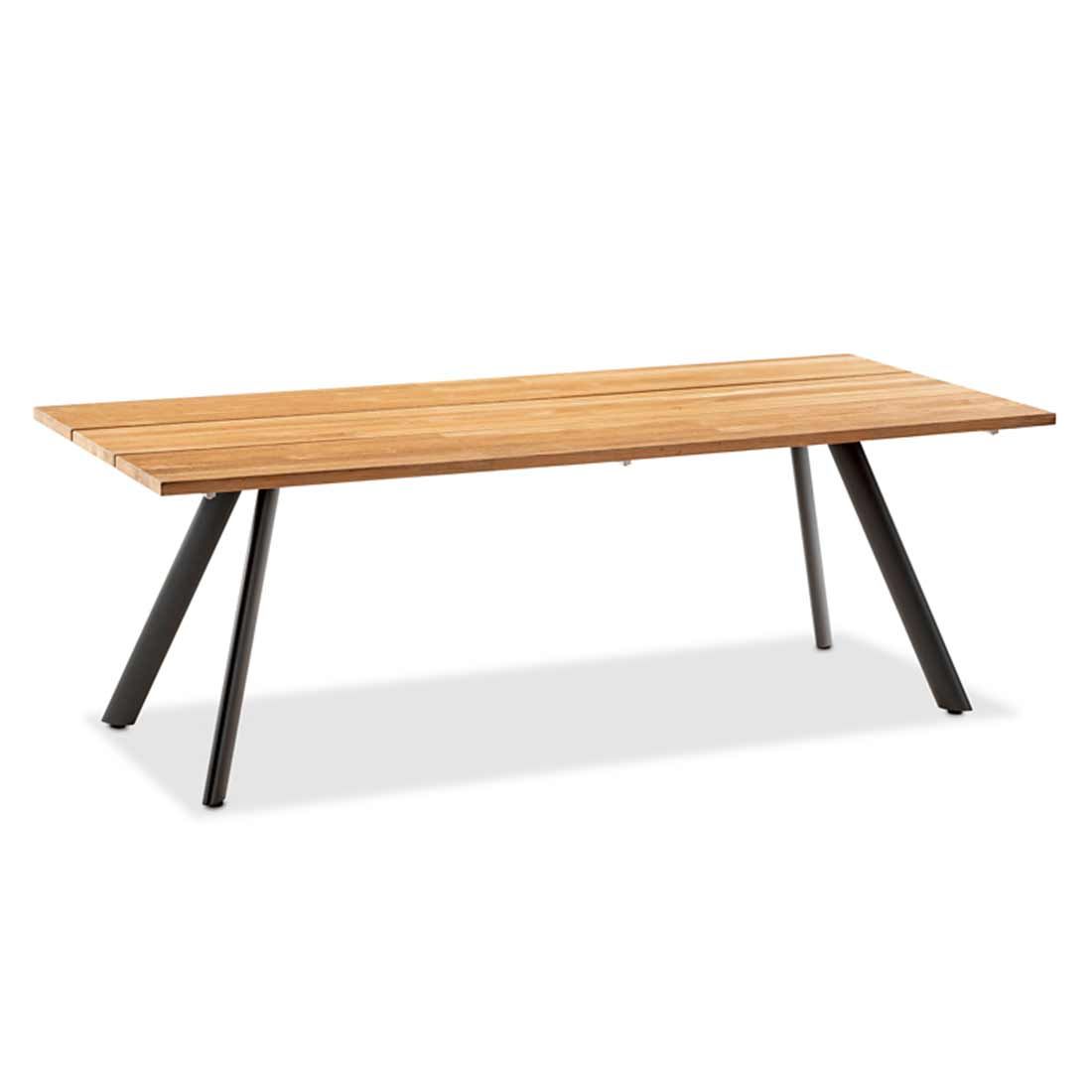 Hagebord Noah 200x95 cm aluminium/teak forfra