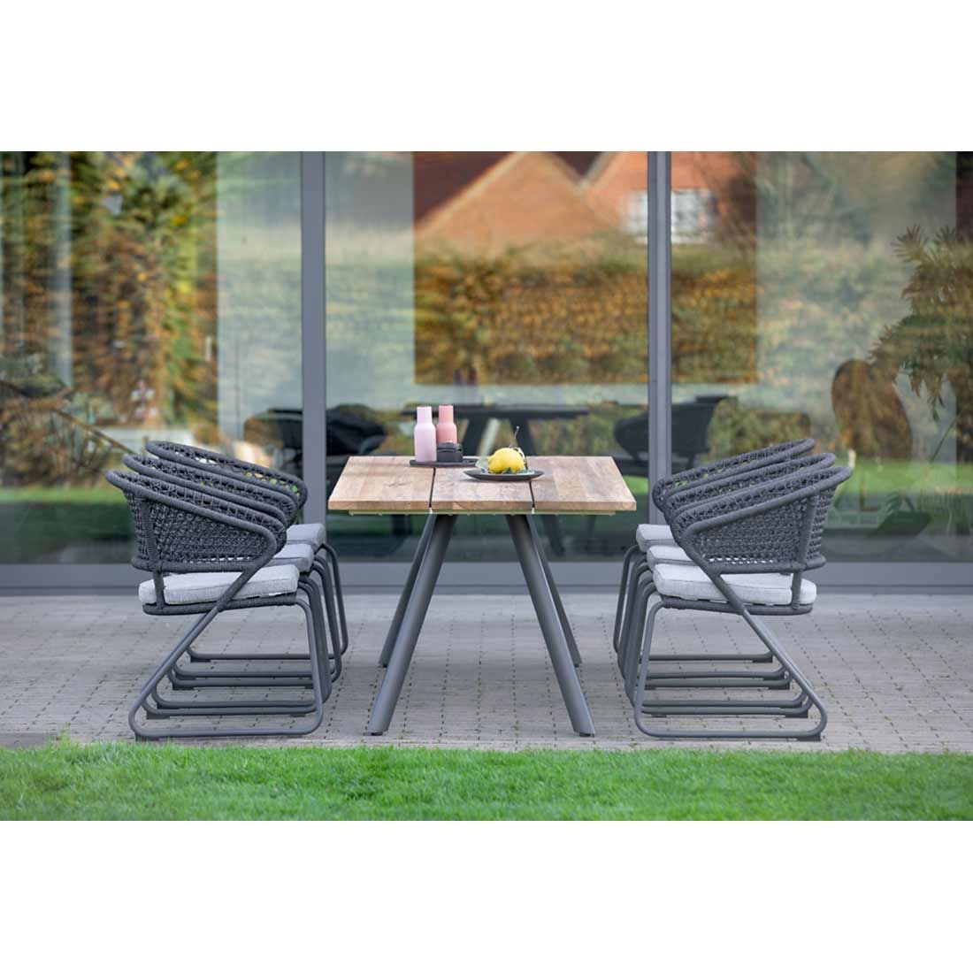 Hagebord Noah 200x95 cm aluminium/teak bakside