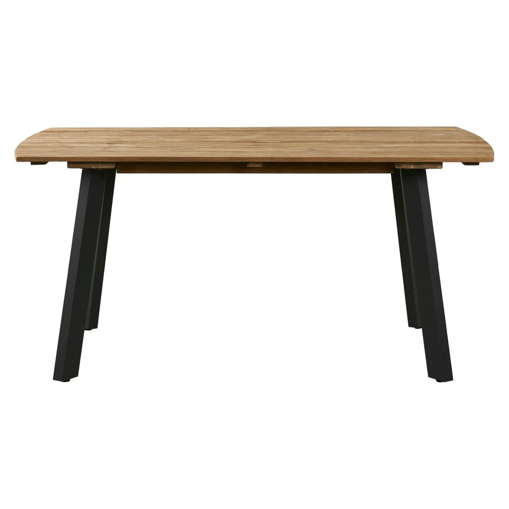 Hagebord Ohio II aluminium resirkulert teak detalj av bordplate