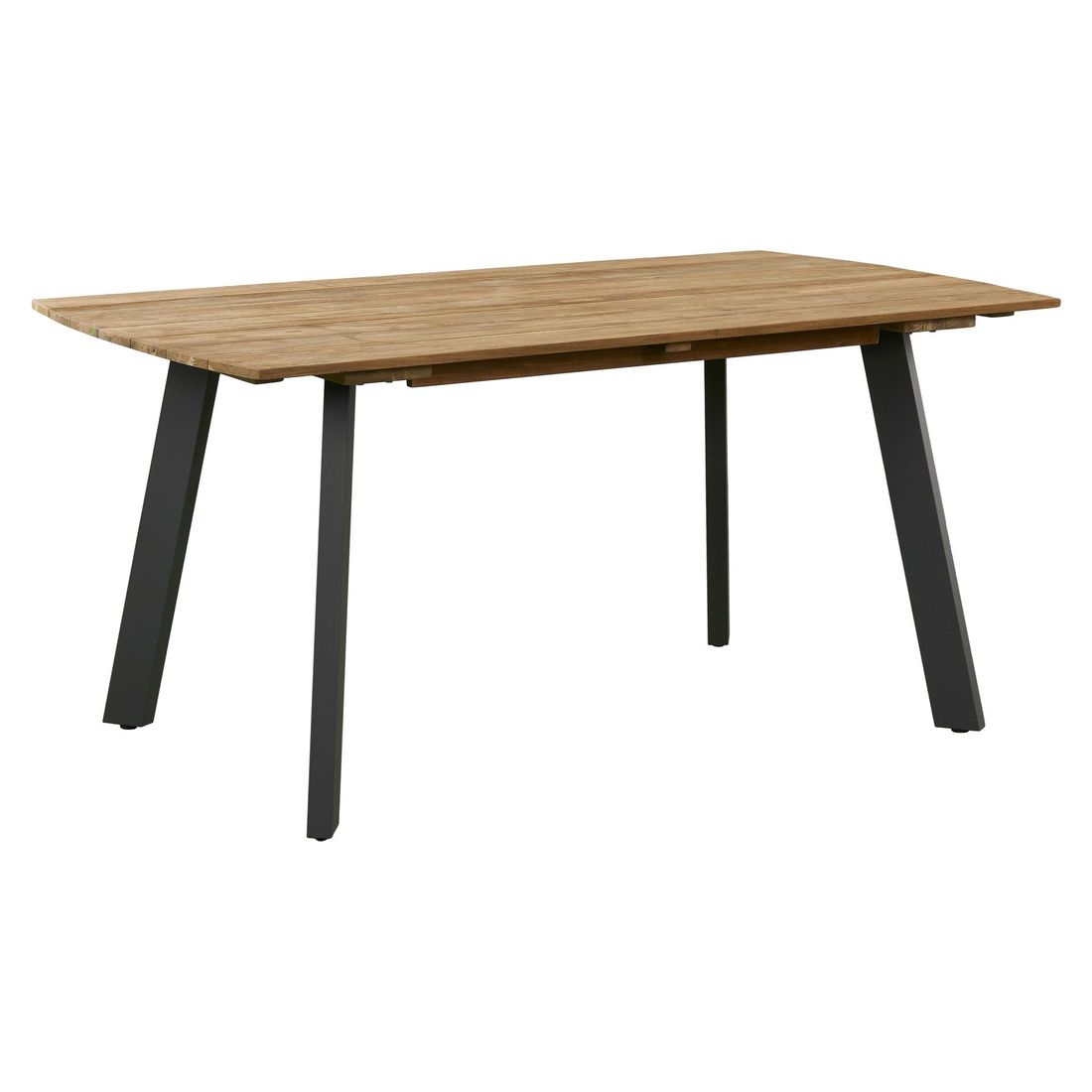 Hagebord Ohio II aluminium resirkulert teak forfra