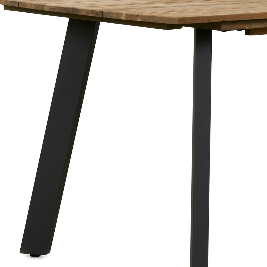 Hagebord Ohio II aluminium resirkulert teak fra siden