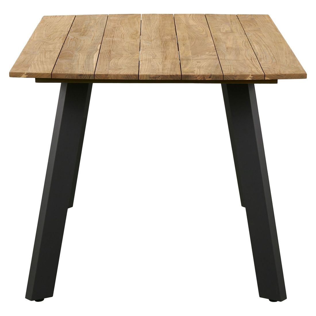 Hagebord Ohio II aluminium resirkulert teak montert i hage