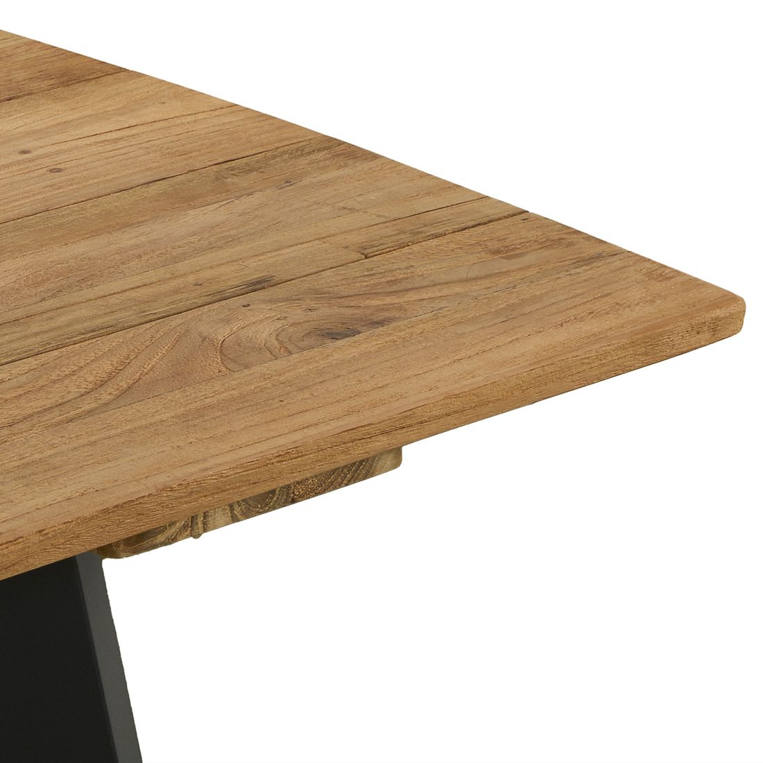 Hagebord Ohio II aluminium resirkulert teak i naturlig miljø