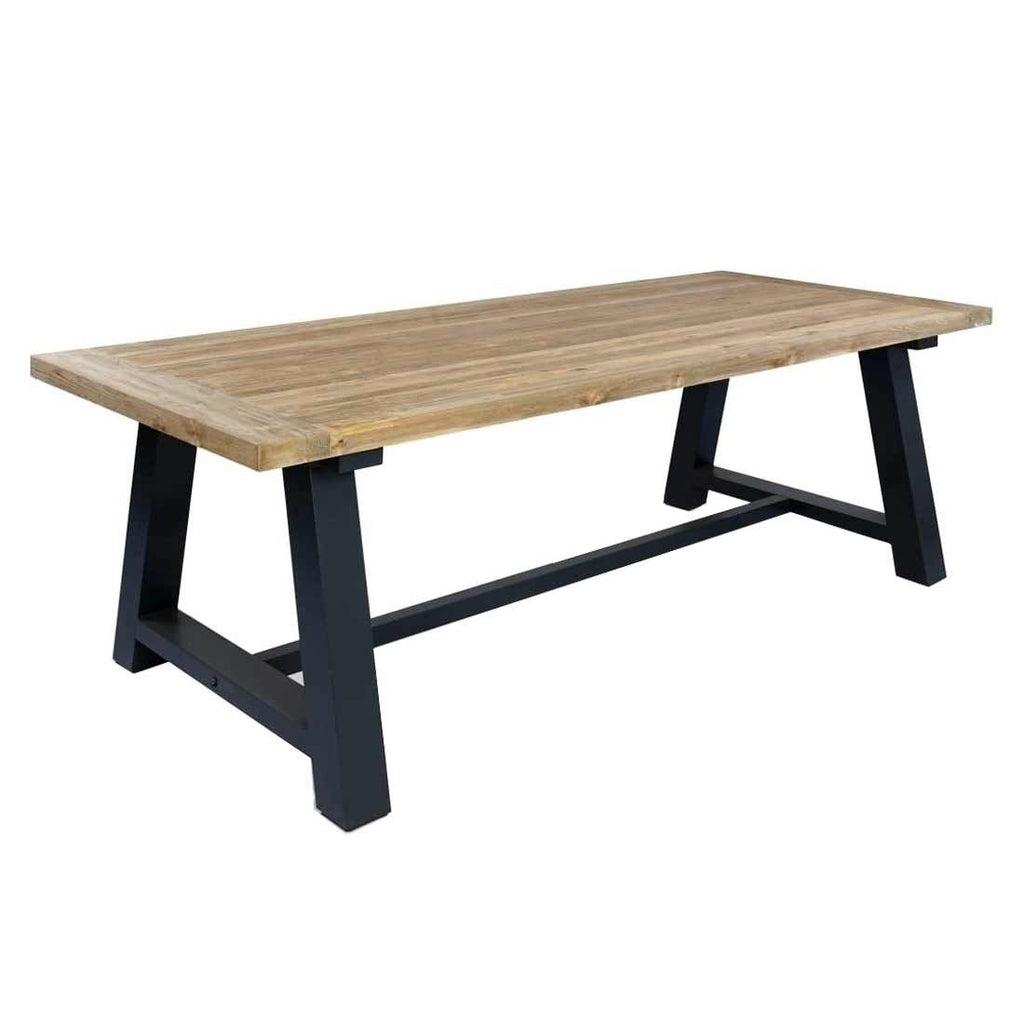 Hagebord Omaha aluminium/resirkulert teak 240x100 cm forfra