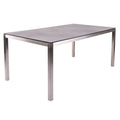 Hagebord Opus 180x100 cm rustfritt stål HPL scratched grey forfra