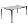 Hagebord Opus rustfritt stål/HPL 160x90 cm sandstein forfra