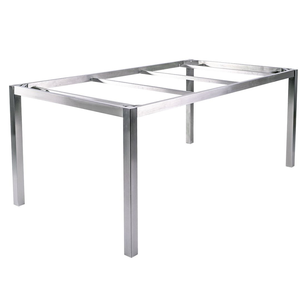 Hagebord Opus rustfritt stål/HPL 160x90 cm sandstein bakside