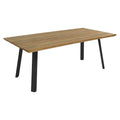 Hagebord Orleans rustfritt stål/teak 180x90 cm forfra