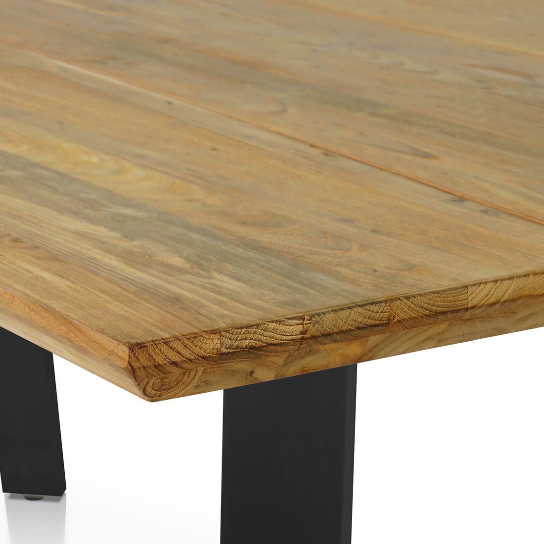 Montert Hagebord Orleans rustfritt stål/teak 180x90 cm på terrasse