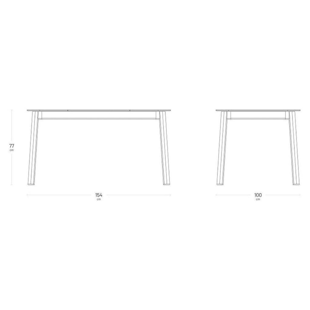 Hagebord Oron 154x100 cm aluminium HPL Lafuma sett fra siden