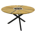 Hagebord Oryx Edge Ø135cm aluminium/resirkulert teak - Zebra forfra