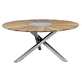 Hagebord Oryx Edge rustfritt stål/teak Ø160 cm Zebra forside