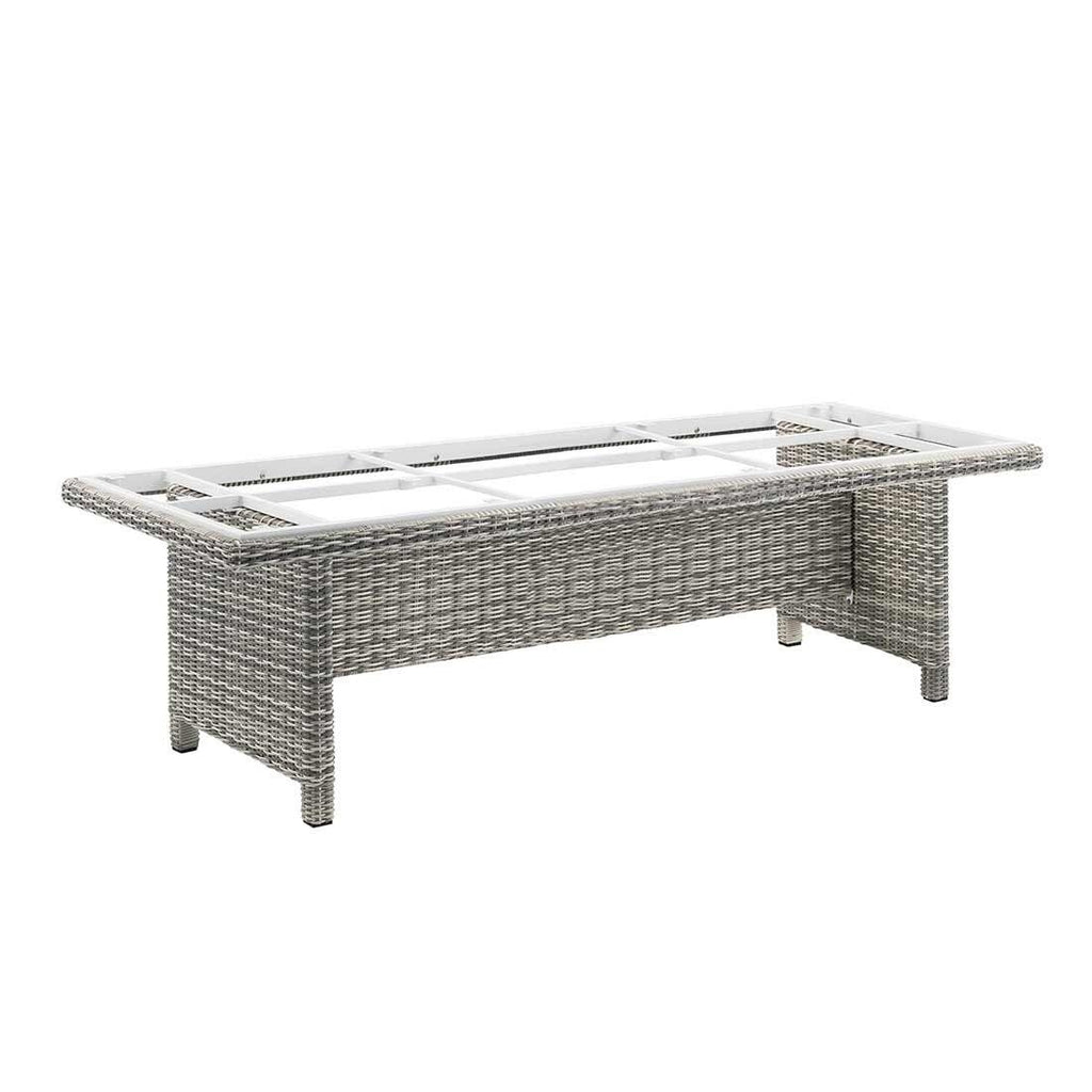 Montert Hagebord Palma Modular 220x95cm flettverk/HPL i hage