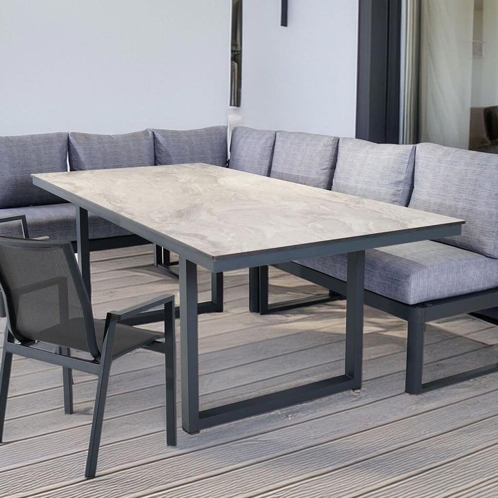 Hagebord Pandora 200x100 cm aluminium HPL antrasitt bakside