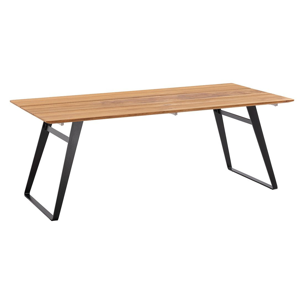 Hagebord Portugal 160x95 cm stål/teak forfra