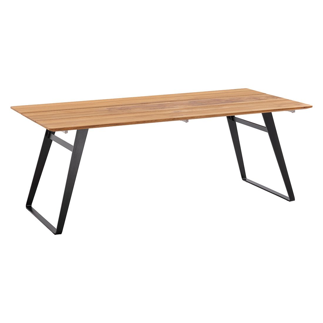 Hagebord Portugal 160x95 cm stål/teak forfra