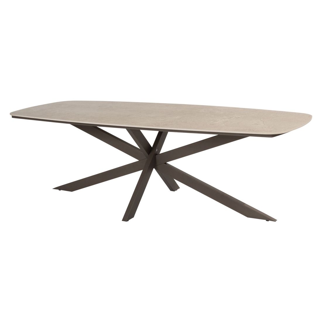Hagebord Prado 240x105 cm rustfritt stål/keramikk forfra