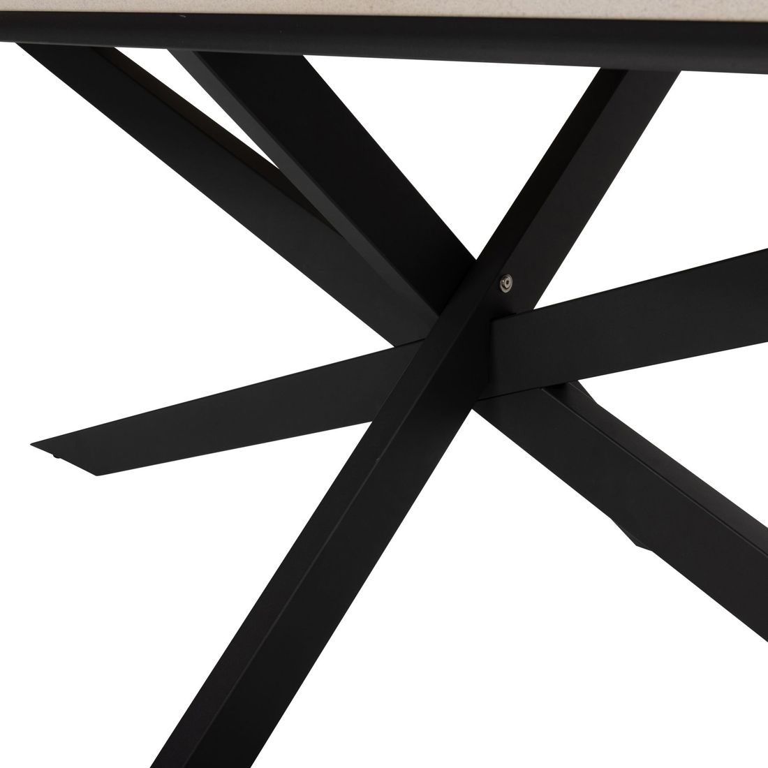 Nærbilde av keramisk bordplate på Hagebord Prado 240x105 cm rustfritt stål/keramikk