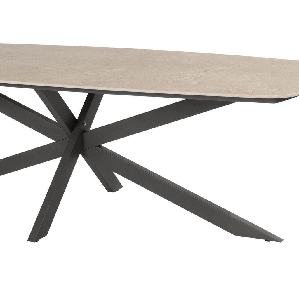 Nærbilde av ben på Hagebord Prado 240x105 cm rustfritt stål/keramikk