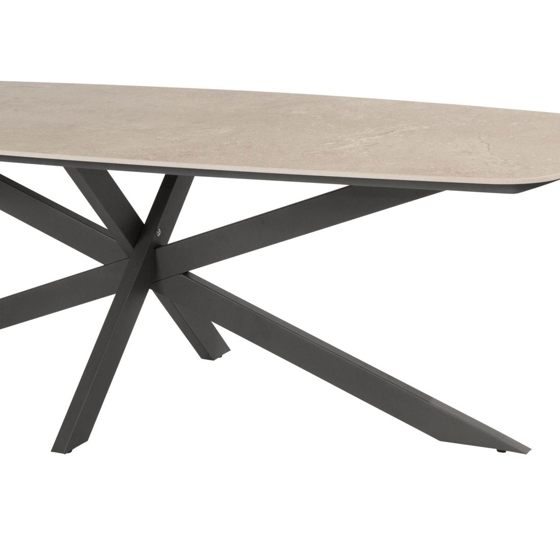 Nærbilde av ben på Hagebord Prado 240x105 cm rustfritt stål/keramikk