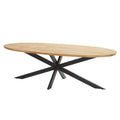 Hagebord Prado 240x115 cm rustfritt stål og teak sett forfra