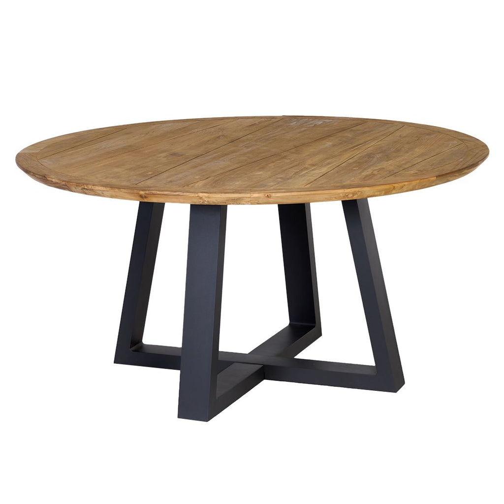 Hagebord Prag rundt Ø150 cm aluminium/teak - OUTLIV forfra