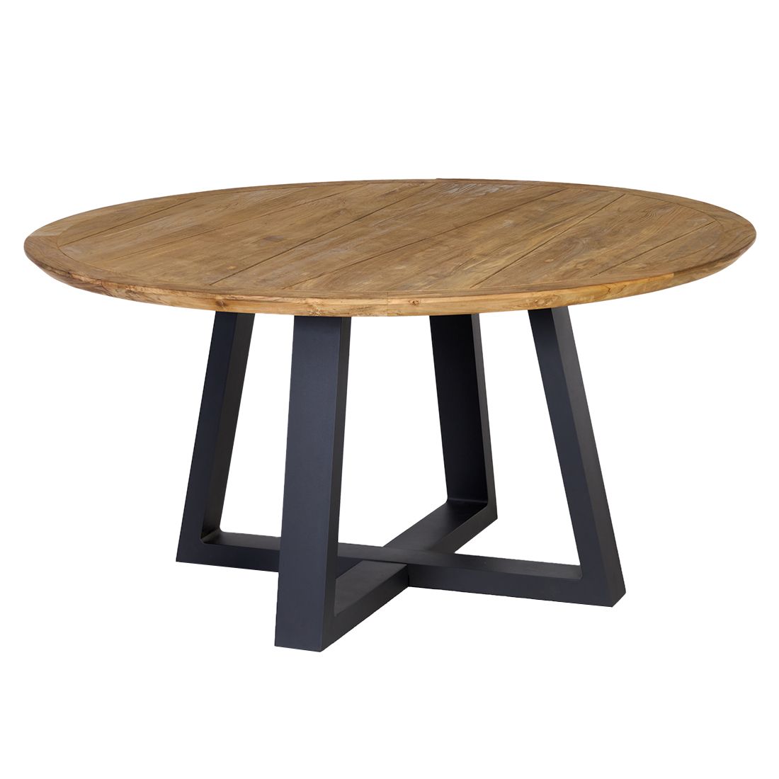 Hagebord Prag rundt Ø150 cm aluminium/teak - OUTLIV forfra
