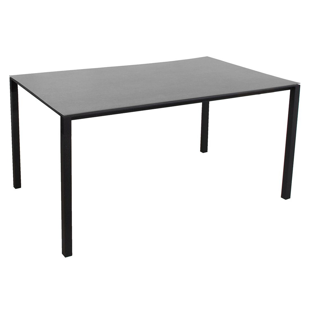 Hagebord Pure 150x90 cm aluminium/keramikk lava grey fra Cane-Line, oversikt forfra
