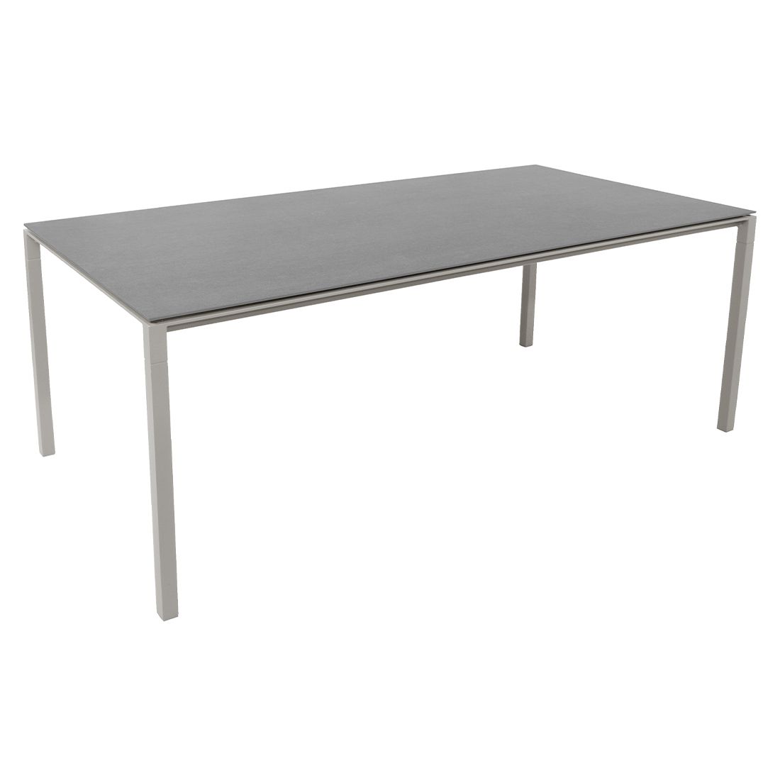 Hagebord Pure 200x100 cm aluminium/keramikk taupe front