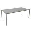 Hagebord Pure 200x100 cm aluminium/keramikk taupe/grå sett forfra