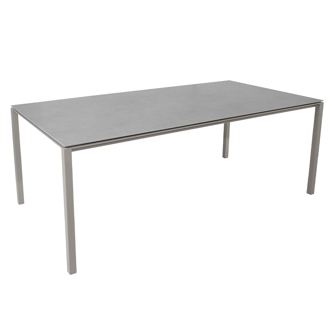 Hagebord Pure 200x100 cm aluminium/keramikk taupe/grå sett forfra