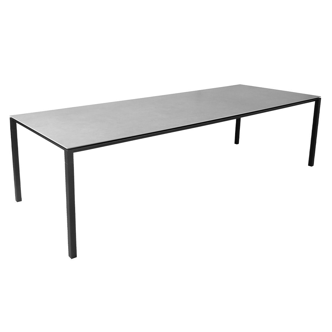 Hagebord Pure 280x100 cm aluminium/keramikk concrete grey fra Cane-Line, oversikt foran