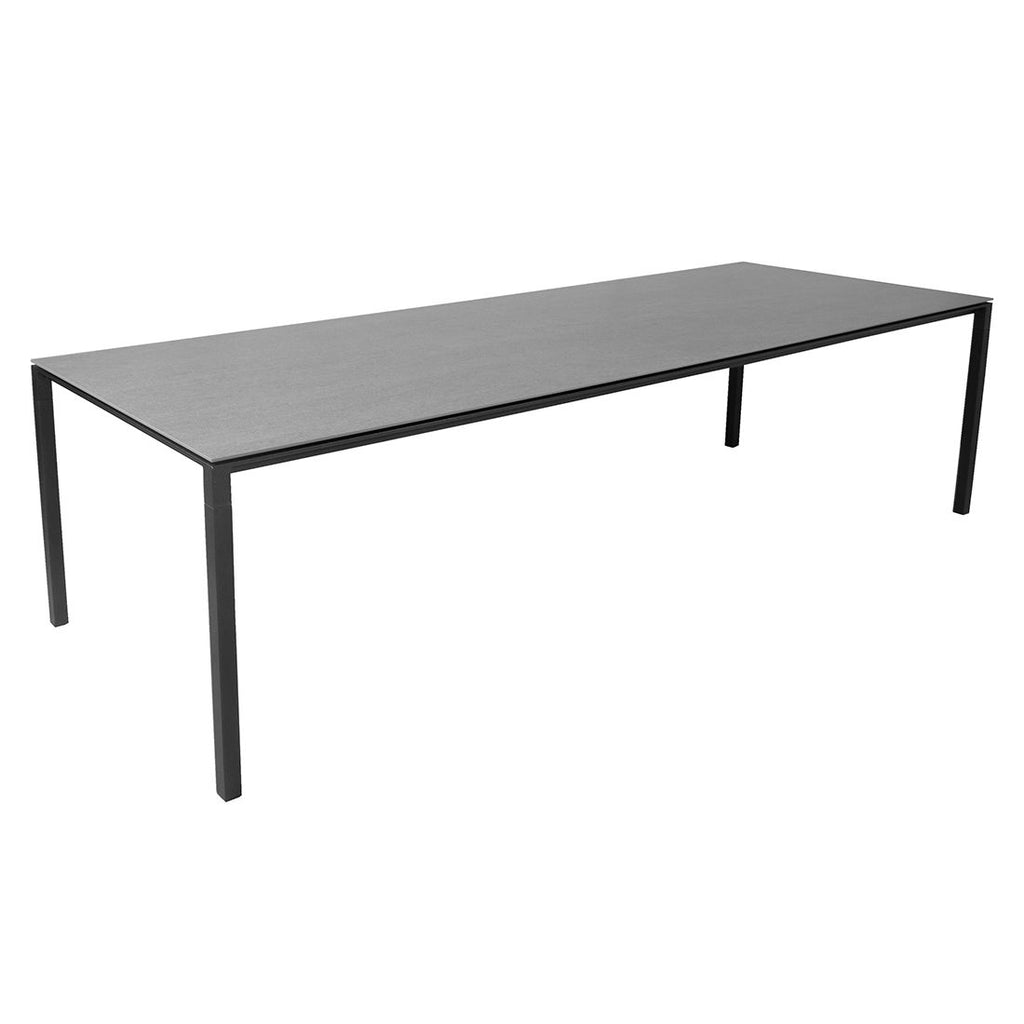 Hagebord Pure 280x100 cm aluminium/keramikk lava grey fra Cane-Line sett forfra